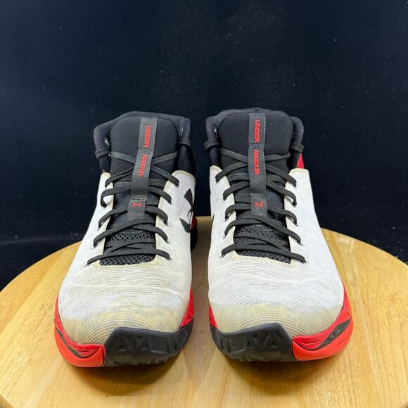 Under Armour Men’s Compfit Micro G Basketball Shoes White/ Red Size 11 - Picture 3 of 10